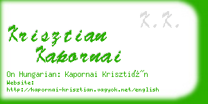 krisztian kapornai business card